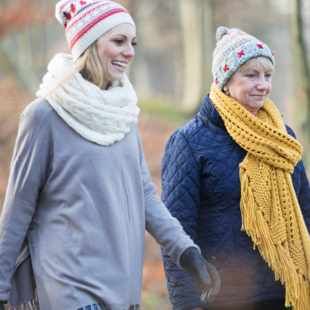 Image Of Two Ladies Walking Outdoors Aspect Ratio 1000 1000